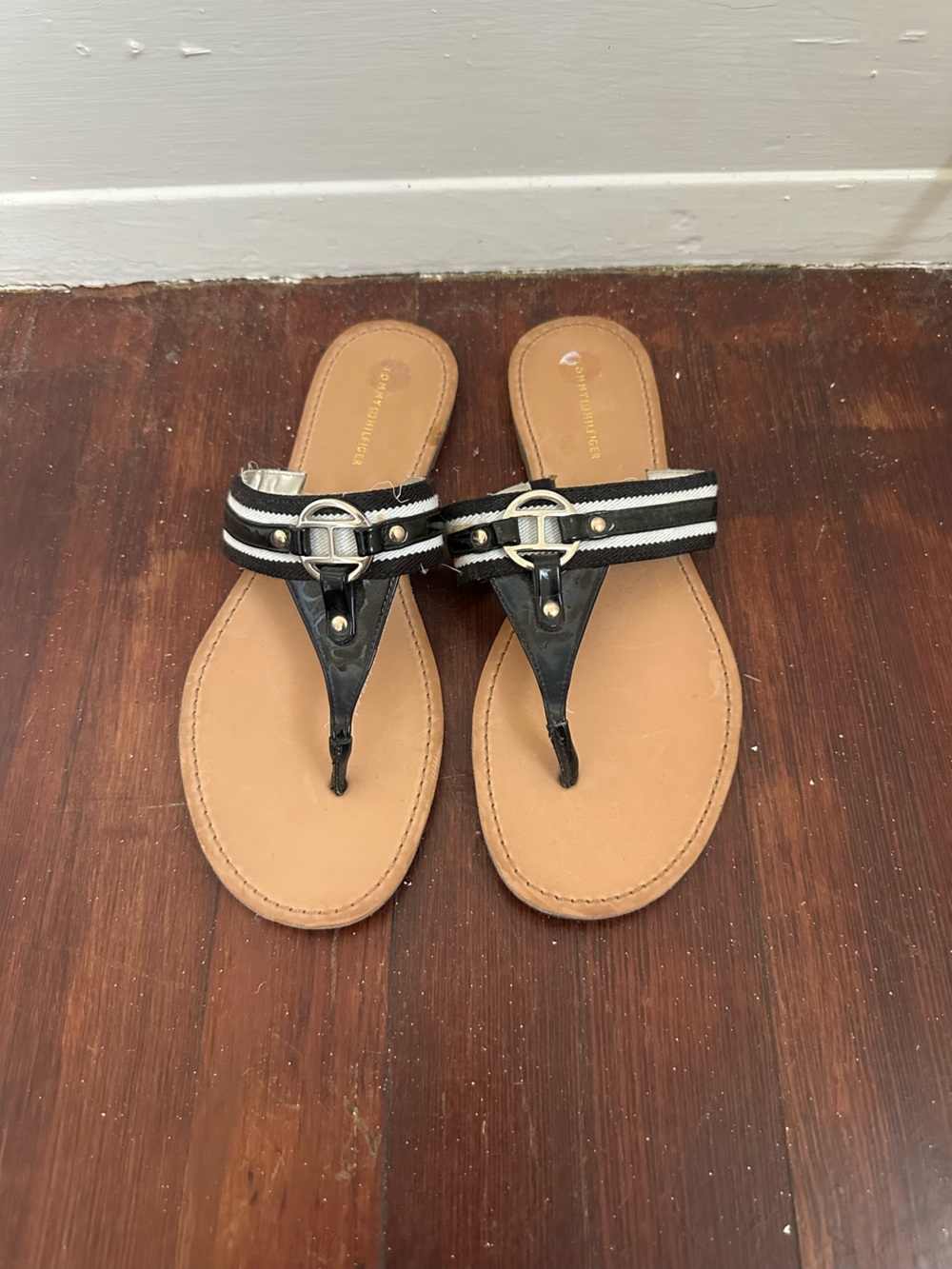 Tommy Hilfiger Black White Sandals